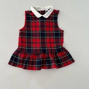 JANIE & JACK girl Holiday/Tartan Peplum Top in size 6